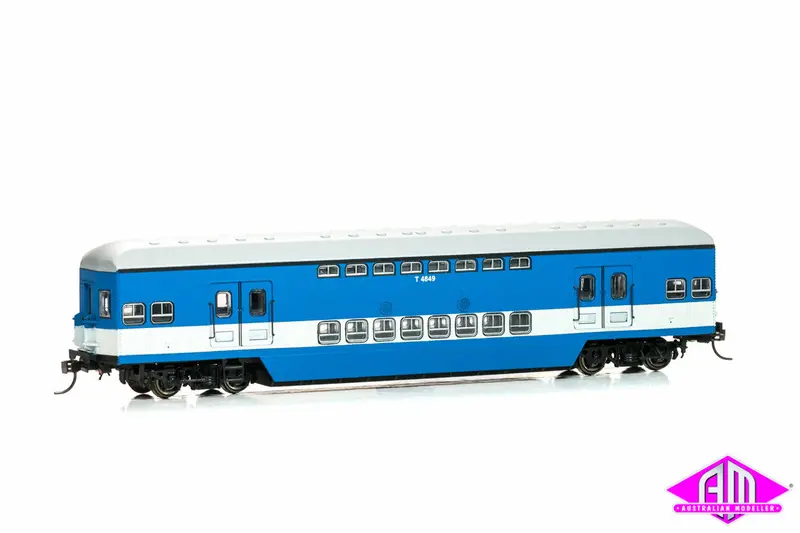 Ch-Tul-4B Tulloch Double Deck Trailers T4849 & T4865 Blue With Low White Band (Twin Pack) 1