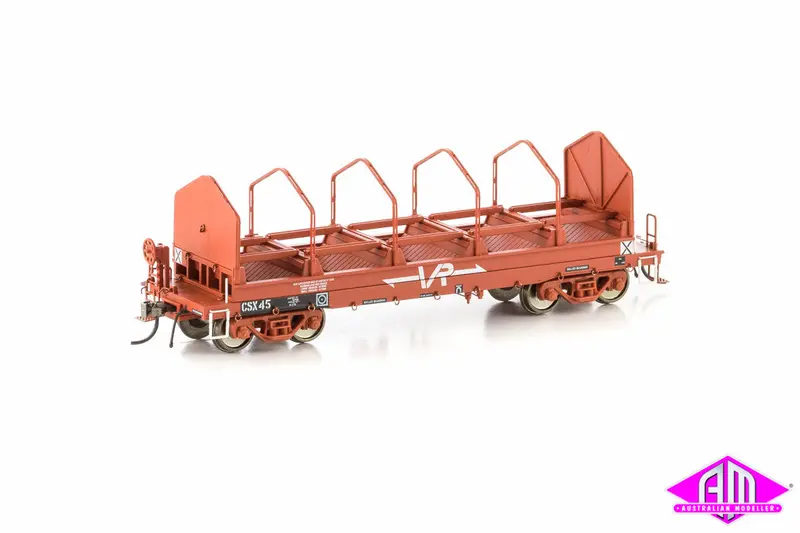 Csx Coil Steel Wagon Large Vr Logo (With Tarp Supports) 4 Car Pack Vsw-6 1