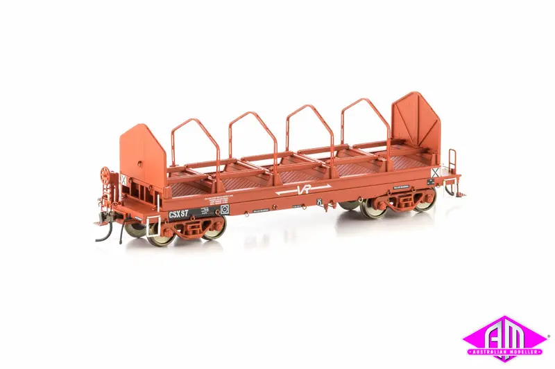 Csx Coil Steel Wagon Small Vr Logo (With Tarp Supports) 4 Car Pack Vsw-2 1