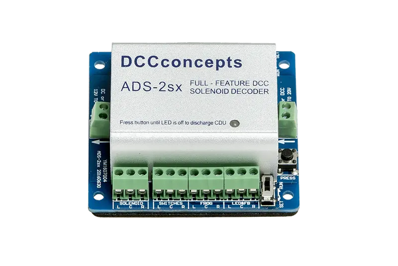 Dcc Concepts Dcd-Ads-2Sx - Accessory Decoder Cdu Solenoid Drive Sx 2-Way With Power-Off Memory And Case 1