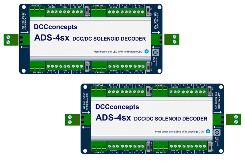 Dcc Concepts Dcd-Ads-8Sx - 8 Channel Accessory Decoder Cdu Solenoid Drive & Digital Relay Sx 1