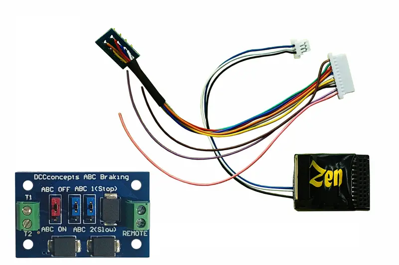 Dcc Concepts Dcd-Zn218.6A - Zen Black Decoder: 21 Pin Mtc And 8 Pin Connection, 6 Full Power Functions, Abc Module 1