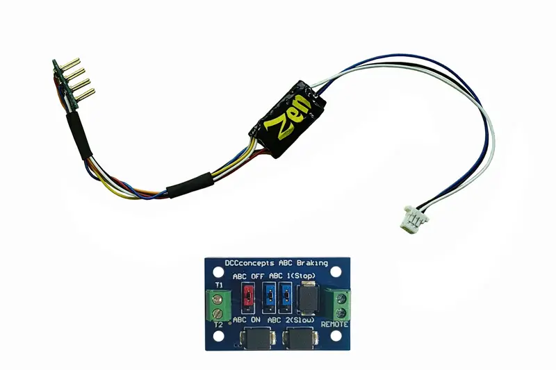 Dcc Concepts Dcd-Zn8h.2A - Zen Black Decoder: Super Thin Nano 8 Pin With Harness – 2 Function+ Abc Module 1