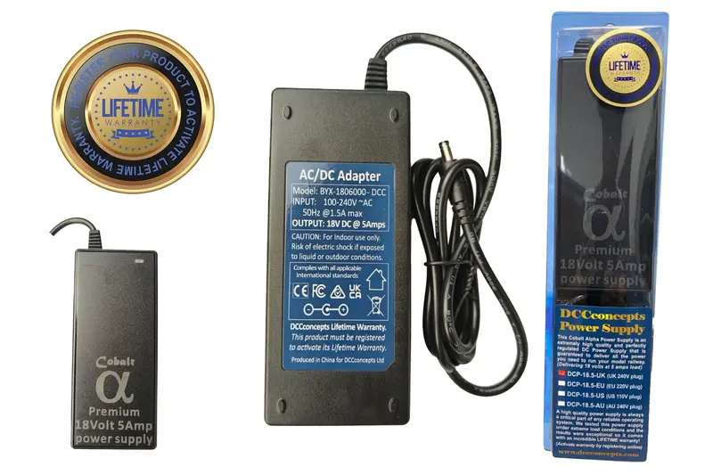 Dcc Concepts Dcp-18.5.Au - Premium Power Supply For Dc/Dcc Systems – 2.5Mm Dc Plug - 18V Dc, 5A 1