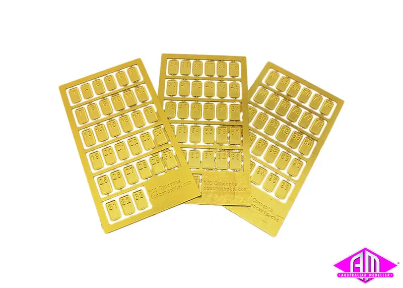 Dcc Concepts Dcp-Cs99 - Cobalt-S Numbers Etched Brass - Numbers 1~99 1