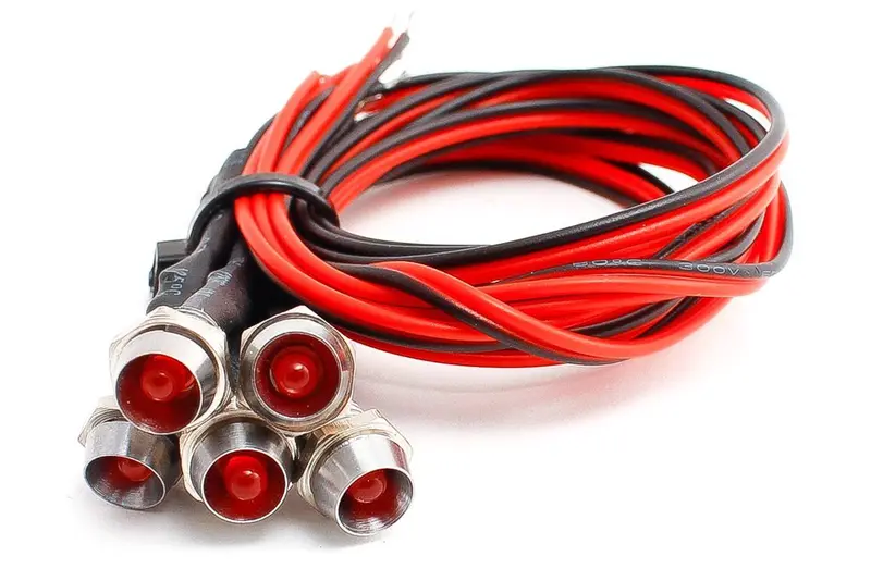 Dcc Concepts Led-Rdcp - Chrome Mounted Panel - Pre-Wired Red (6 Pack) 1
