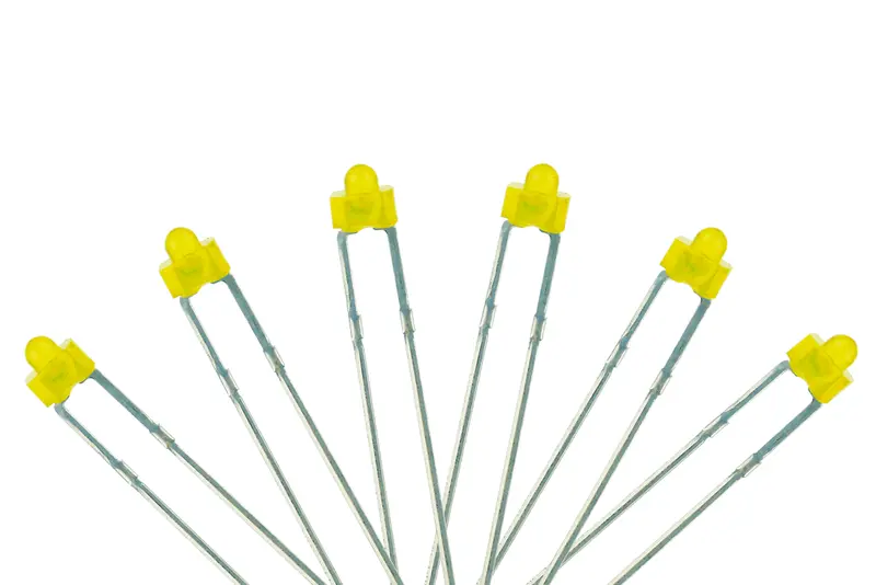 Dcc Concepts Led-Yld - Panel Dot Type - 1.8Mm (W/Resistors) - Yellow (6 Pack) 1
