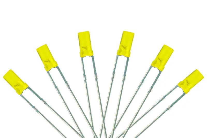 Dcc Concepts Led-Ylf3 - Flat Front Type - 3Mm (W/Resistors) Signal Yellow (6 Pack) 1