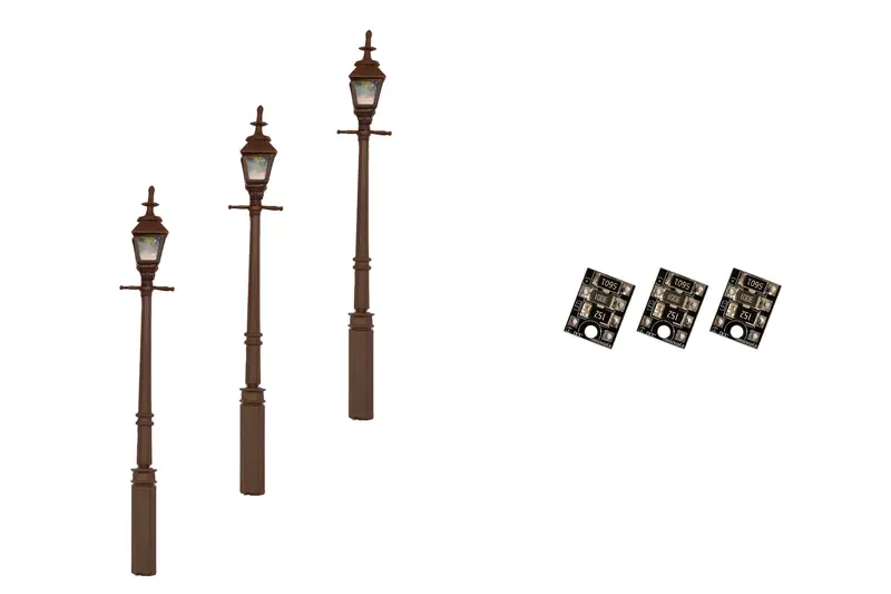 Dcc Concepts Lml-Gsbk - Gas Street/Platform Lamps - Black - 3Pcs (Ho Scale) 1