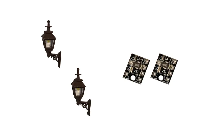 Dcc Concepts Lml-Gwbk - Gas Wall Lamps - Black - 2Pcs (Ho Scale) 1