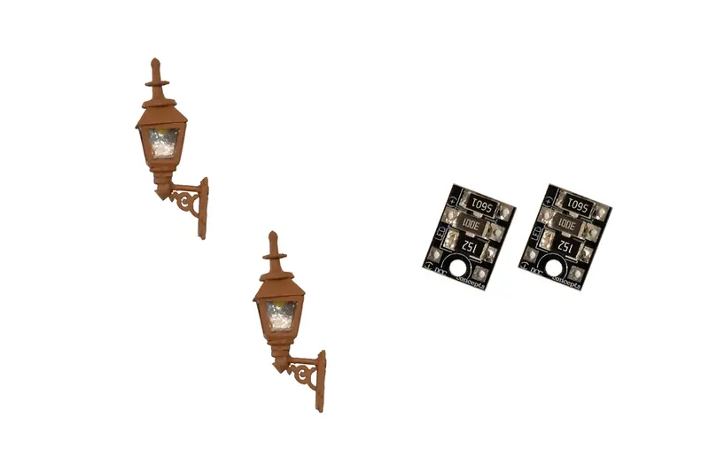 Dcc Concepts Lml-Gwbn - Gas Wall Lamps - Brown - 2Pcs (Ho Scale) 1