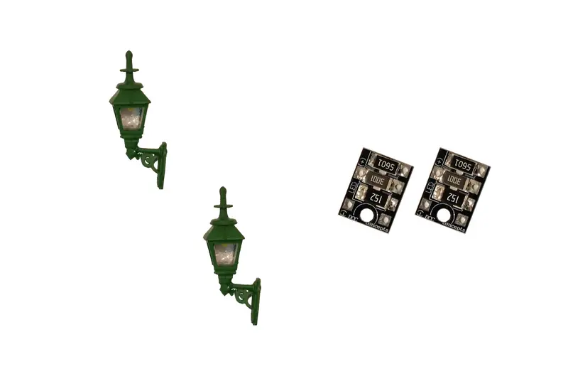 Dcc Concepts Lml-Gwgr - Gas Wall Lamps – Green - 2Pcs (Ho Scale) 1