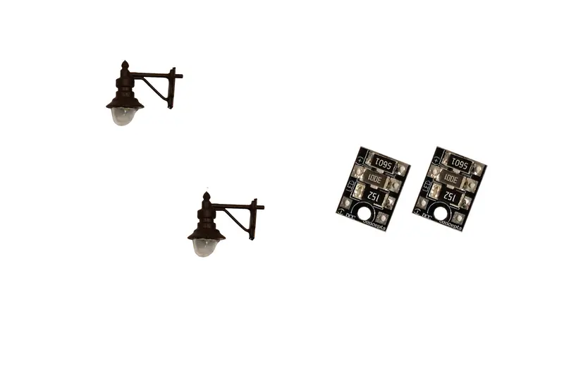 Dcc Concepts Lml-Swbk - Swan-Neck Wall Lamps - Black - 2Pcs (Ho Scale) 1