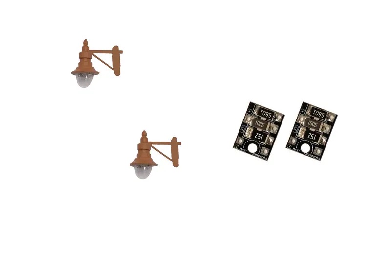 Dcc Concepts Lml-Swbn - Swan-Neck Wall Lamps - Brown - 2Pcs (Ho Scale) 1