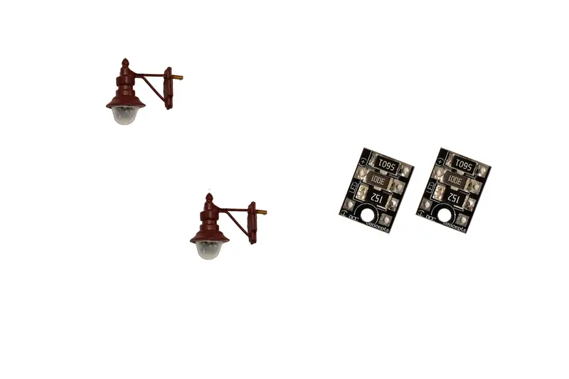 Dcc Concepts Lml-Swmr - Swan-Neck Wall Lamps - Maroon - 2Pcs (Ho Scale) 1