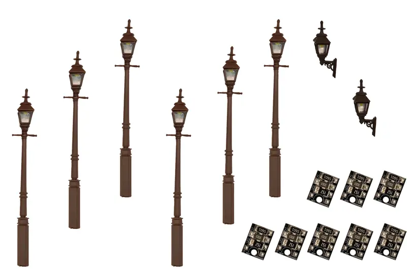 Dcc Concepts Lml-Vpgbk - Value Pack - Gas Lamps - Black - 8Pcs (Ho Scale) 1