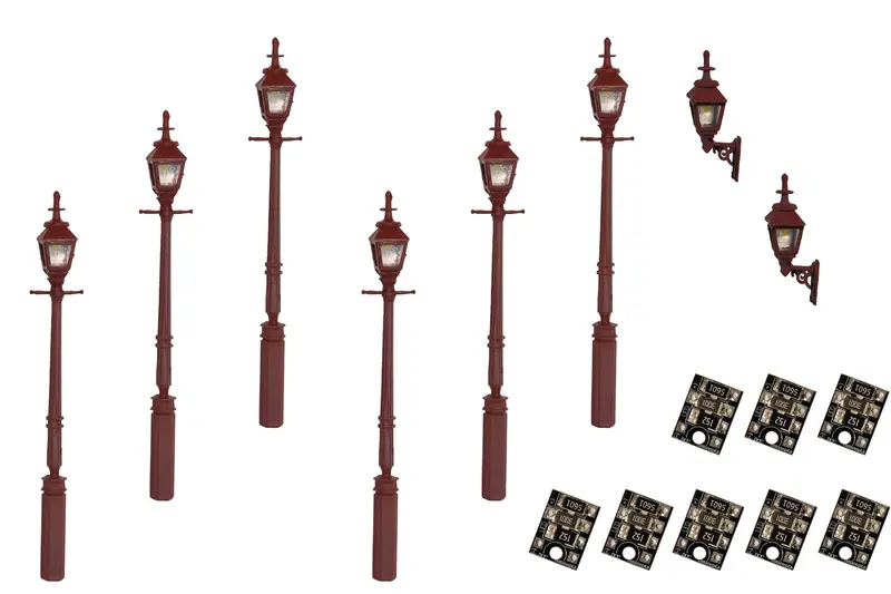 Dcc Concepts Lml-Vpgmr - Value Pack - Gas Lamps - Maroon - 8Pcs (Ho Scale) 1