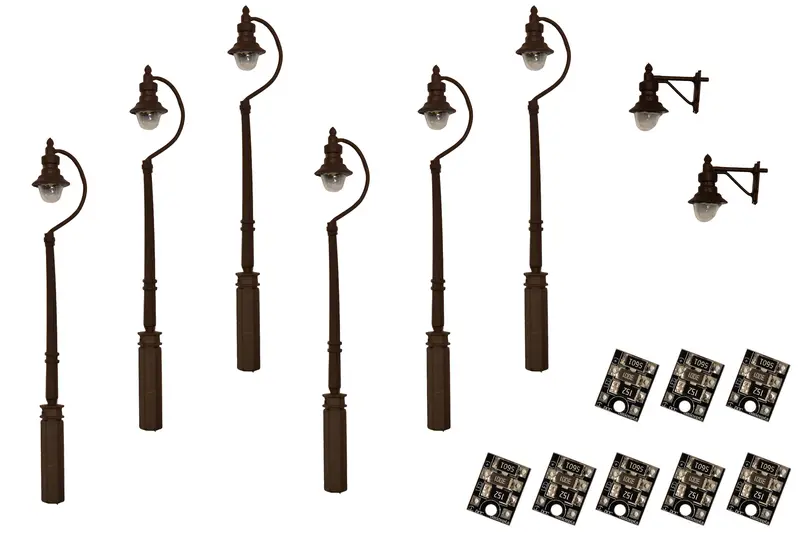 Dcc Concepts Lml-Vpsbk - Value Pack - Swan-Neck Lamps - Black - 8Pcs (Ho Scale) 1