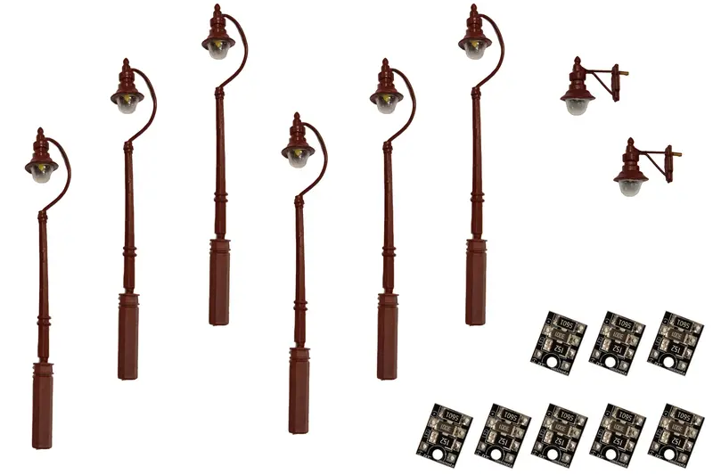 Dcc Concepts Lml-Vpsmr - Value Pack - Swan-Neck Lamps - Maroon - 8Pcs (Ho Scale) 1