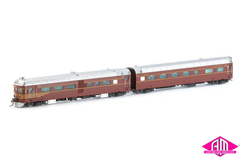 Deb Set Railcar, Nswgr Indian Red - 4 Car Set (Nrc-1) Ho Scale 1