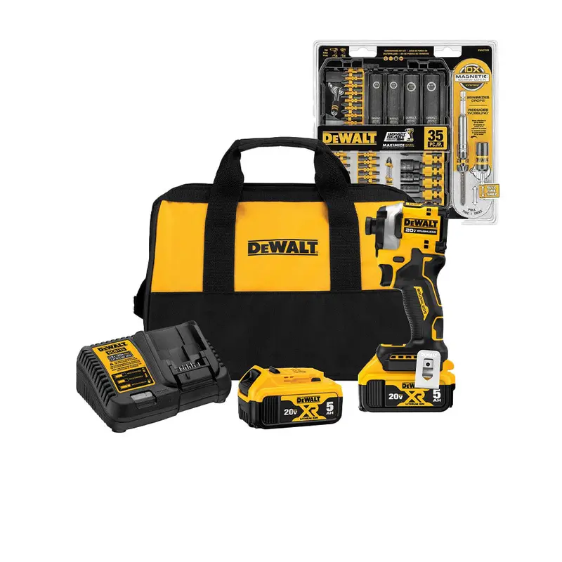 Dewalt Dcf850p2-Kit 20V Atomic Impact Driver Kit W/ 35 Piece Screwdriver Set 1