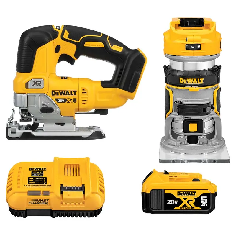 Dewalt Dck201p1 20V Max Xr Router/Jig Saw Cordless 2 Tool Combo Kit 1