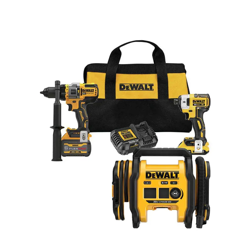 Dewalt Dck2100d1t1-Kit 20V Cordless Hammer Drill/Driver Kit W/ Air Inflator 1