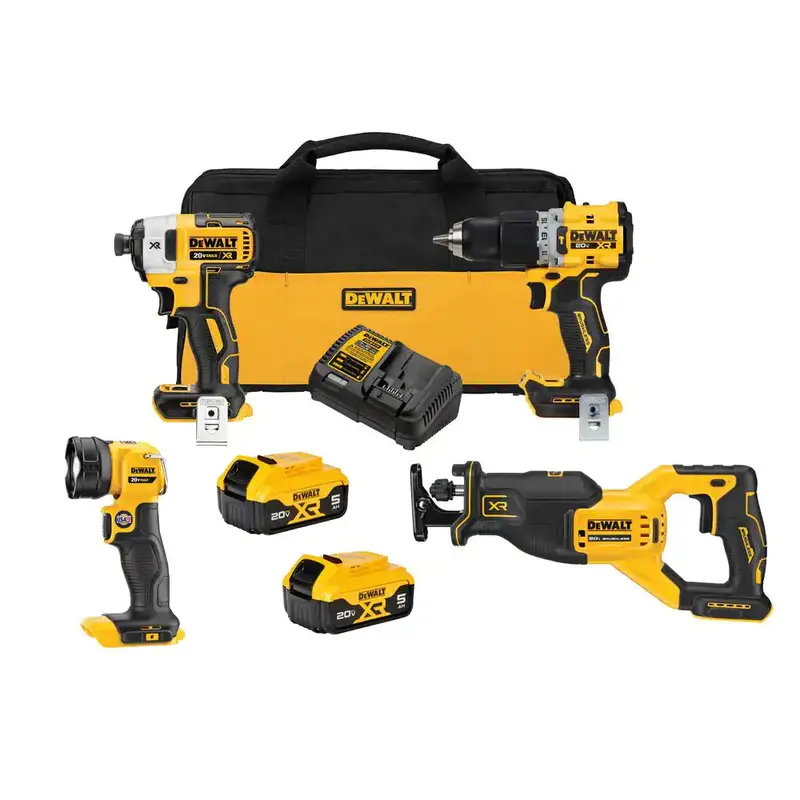 Dewalt Dck449p2 20V Max Xr Brushless 4 Tool Combo Kit W/ 5.0Ah Batteries 1
