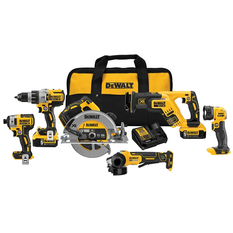 Dewalt Dck695p2 20V 6-Tool 5.0Ah Lithium-Ion Cordless Combo Kit 1