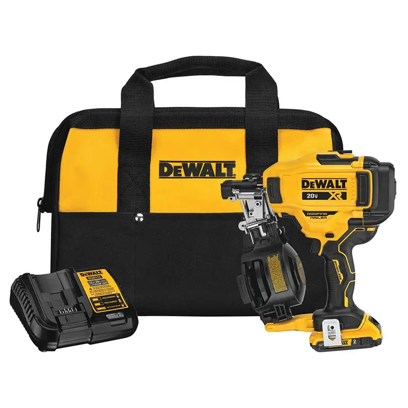 Dewalt Dcn45rnd1 20V 15 Degrees Lithium-Ion Cordless Coil Roofing Nailer Kit 1