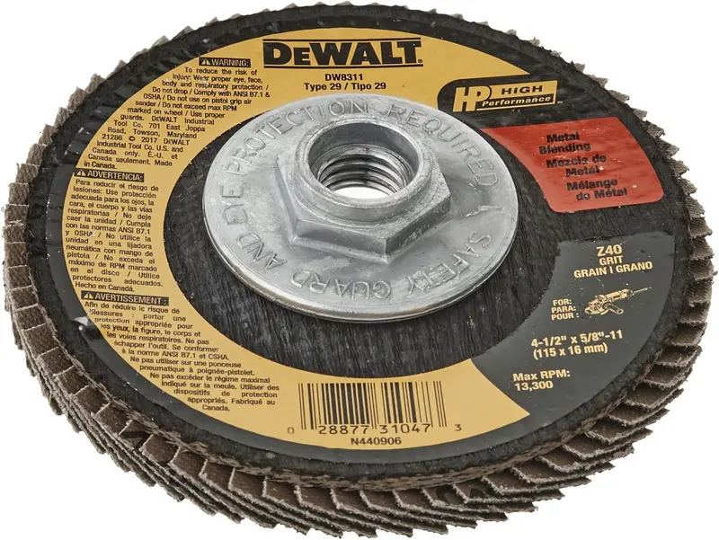 Dewalt Dw8311 4-1/2'' X 5/8''-11 36 Grit Zirconia Flap Disc - 5 Pack 1