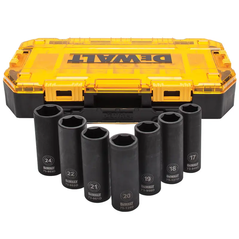 Dewalt Dwmt74737 1/2-Inch Drive Deep Metric Impact Socket Set - 7Pc 1