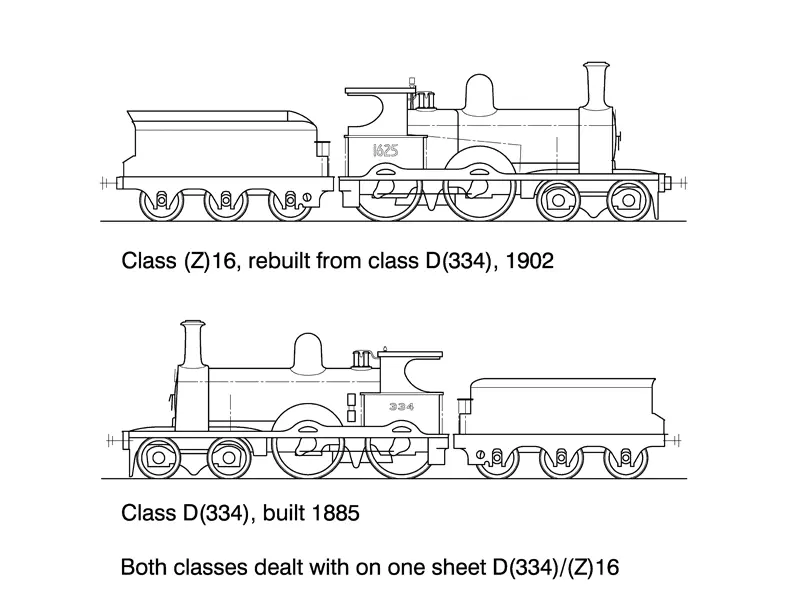 Ds-Z16 - 16 / D 334 Class Steam Locomotive 4-4-0 1
