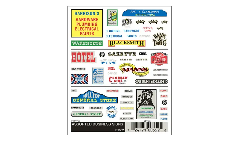Dt552 - Dry Transfer - Assorted Business Signs 1