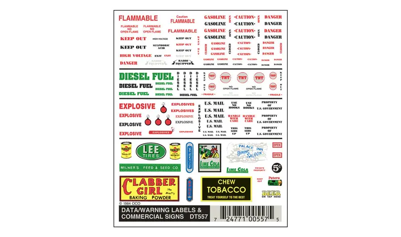 Dt557 - Dry Transfer - Data Warning Label & Commercial Signs 1