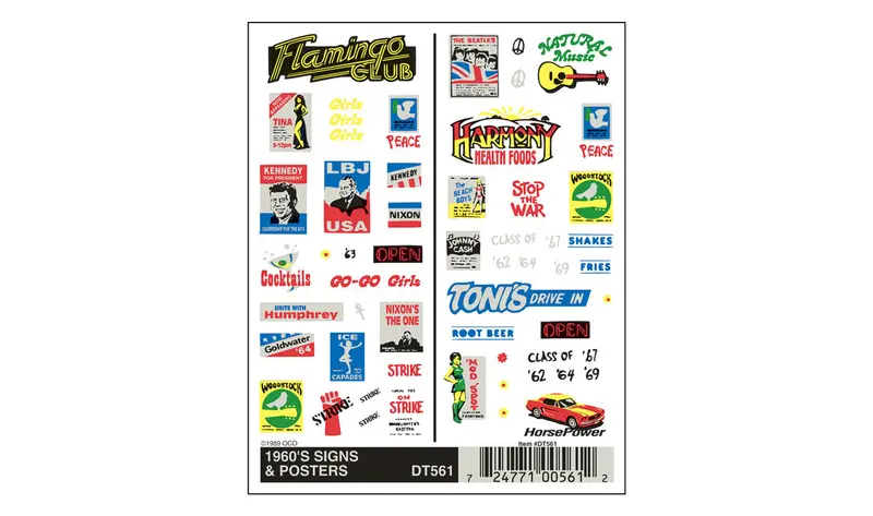 Dt561 - Dry Transfer - 1960S Signs & Posters 1