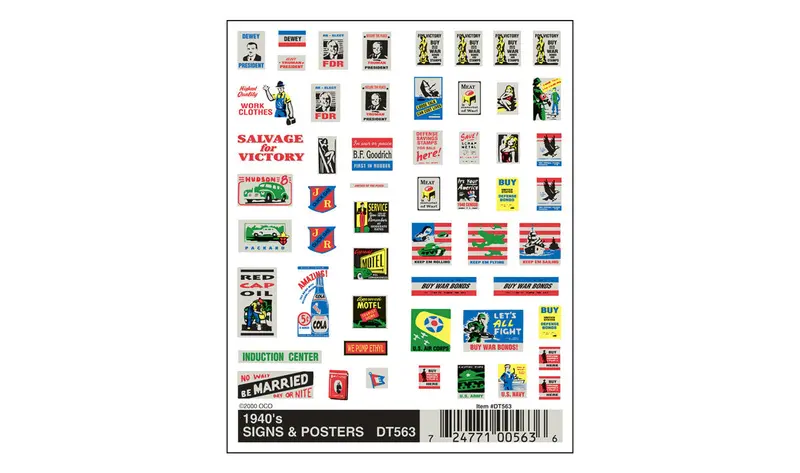 Dt563 - Dry Transfer - 1940S Signs & Posters 1