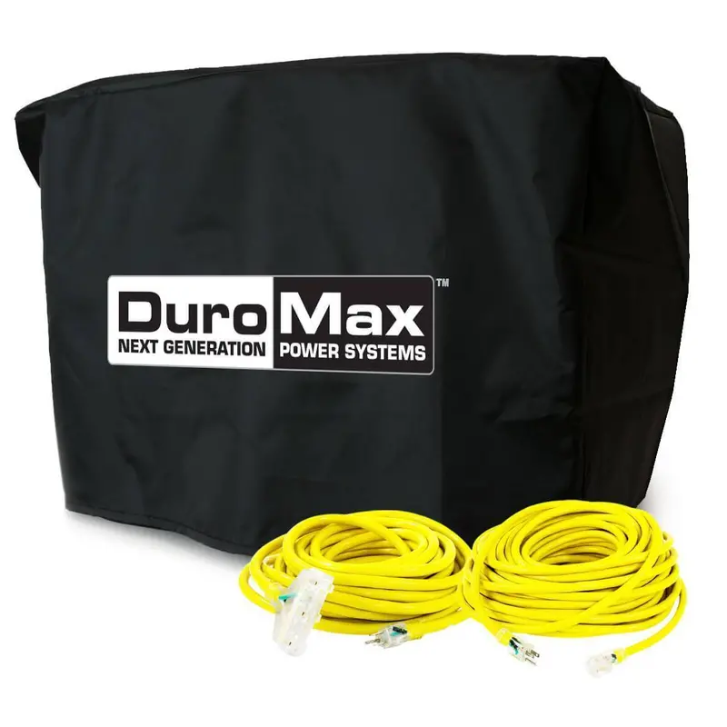 Duromax Large Generator Cords And Cover Starter Kit (Fits 8,500 Watt Units And Up) 1