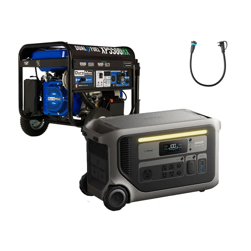 Duromax Xp5500hx And Anker Solix F3000 + 120V Adapter 1