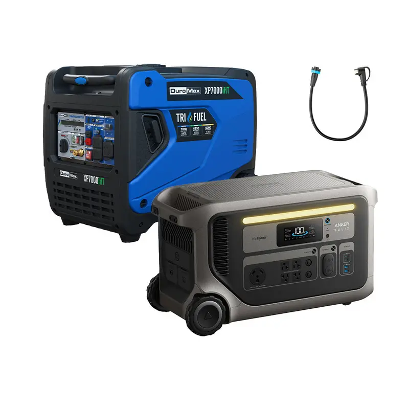 Duromax Xp7000iht And Anker Solix F3000 + 120V Adapter Bundle 1