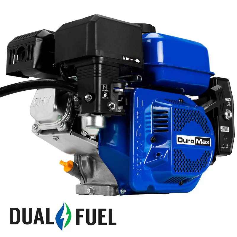 Duromax Xp7hpx 212Cc 3/4" Shaft Recoil/Electric Start Horizontal Dual Fuel Engine 1