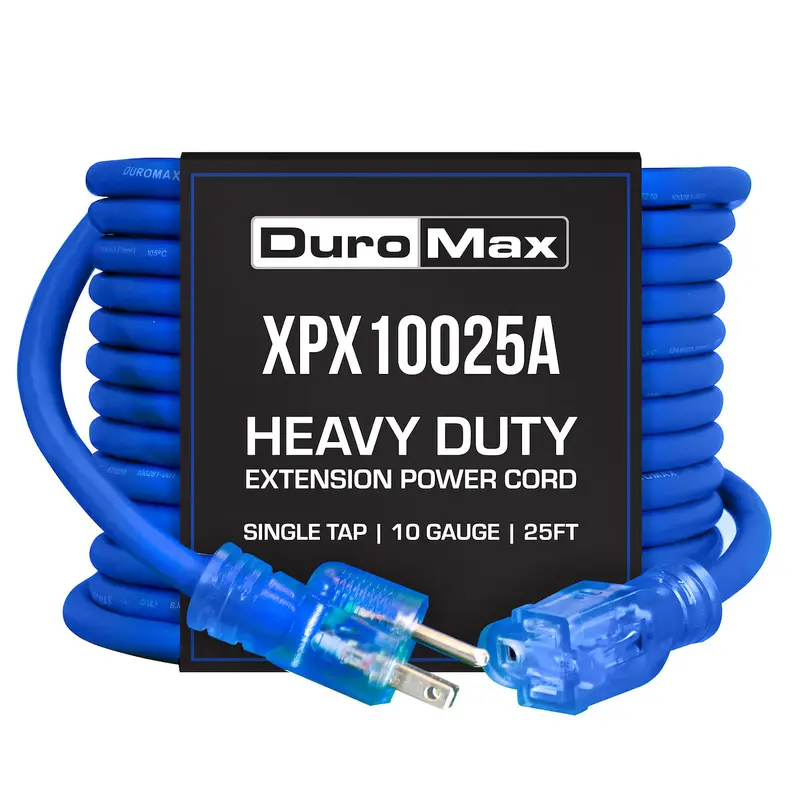Duromax Xpx10025a Heavy Duty Sjeoow 25-Foot 10 Gauge Blue Single Tap Extension Power Cord 1