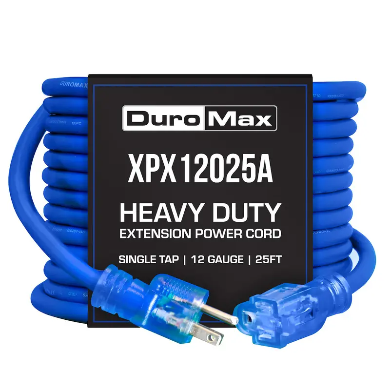 Duromax Xpx12025a Heavy Duty Sjeoow 25-Foot 12 Gauge Blue Single Tap Extension Power Cord 1