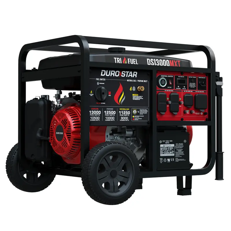 Durostar Ds13000mxt 13,000W/10,500W 500Cc Electric Start Tri Fuel Portable Generator W/ Co Alert 1