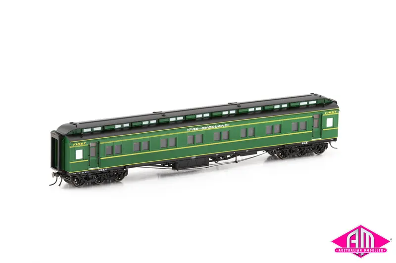 E Passenger Car The Overland Ae First Class Car, Hawthorn Green With Etched Nameplate & 6 Wheel Bogie, 6-Ae - Single Car Vpc-35 1