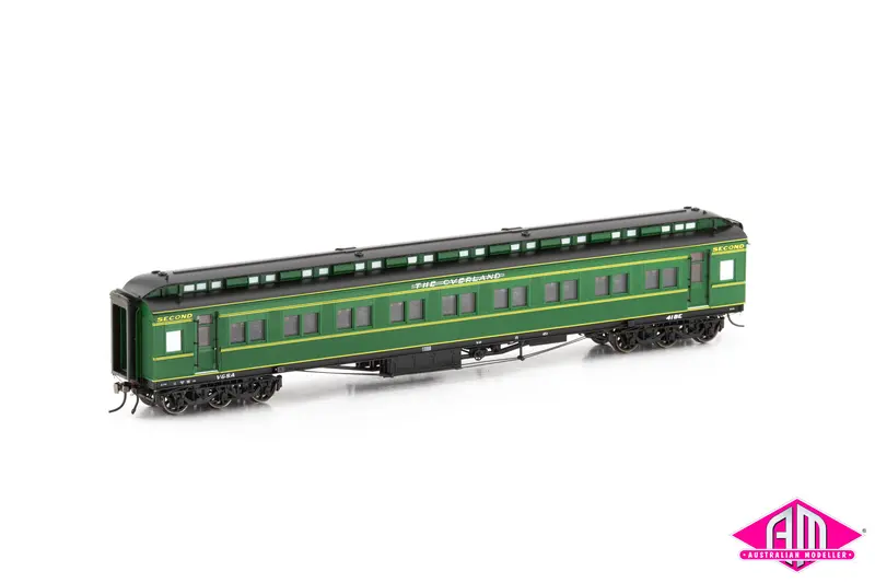 E Passenger Car The Overland Be Second Class Car, Hawthorn Green With Etched Nameplate & 6 Wheel Bogie, 41-Be - Single Car Vpc-36 1