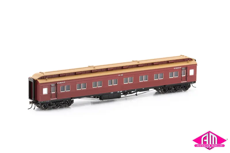 E Passenger Car Vr Ae First Class Car (1921-1954) Crimson Lake With 6 Wheel Bogie, 14-Ae - Single Car Vpc-17 1