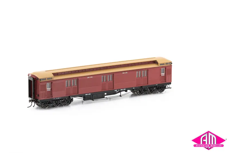 E Passenger Car Vr Ce Baggage/Guard Car (1921-1954) Crimson Lake With 6 Wheel Bogie, 30-Ce - Single Car  Vpc-20 1