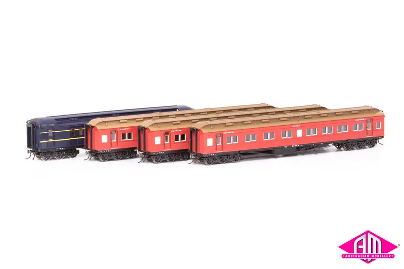 E Passenger Car Vr Commuter Cars, Carriage Red - 4 Car Set Vps-34 1