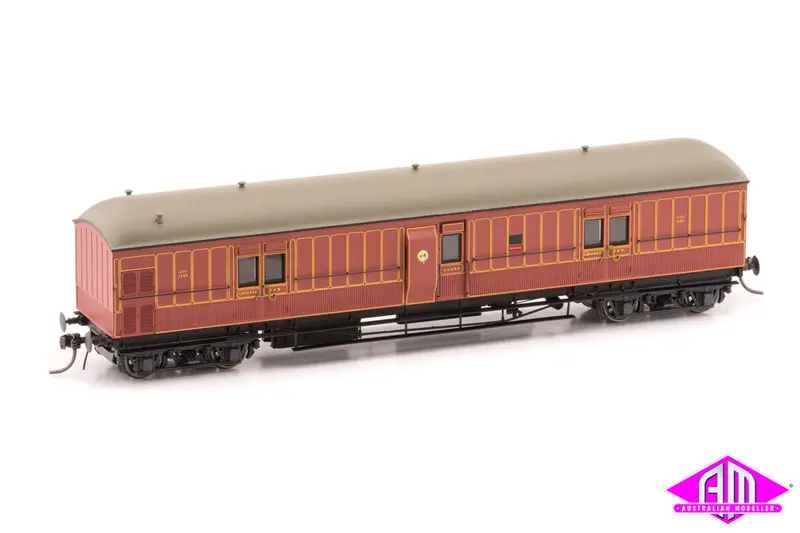Eho Express Brake Van As Built, Full Panelling, Tuscan Red, Full Lining, Weathered White Roof Eho 1989 1